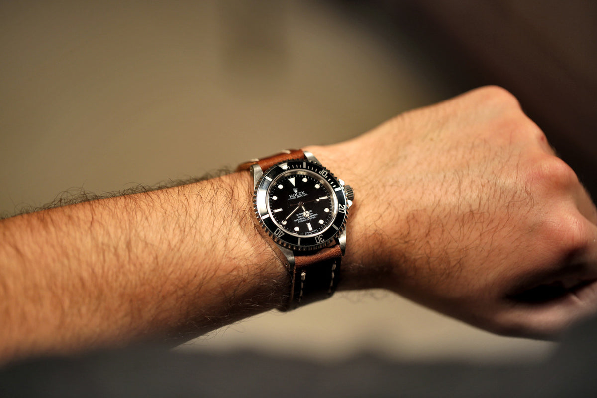 Vintage French Ammo Watch Band On A Rolex By DaLuca Straps.