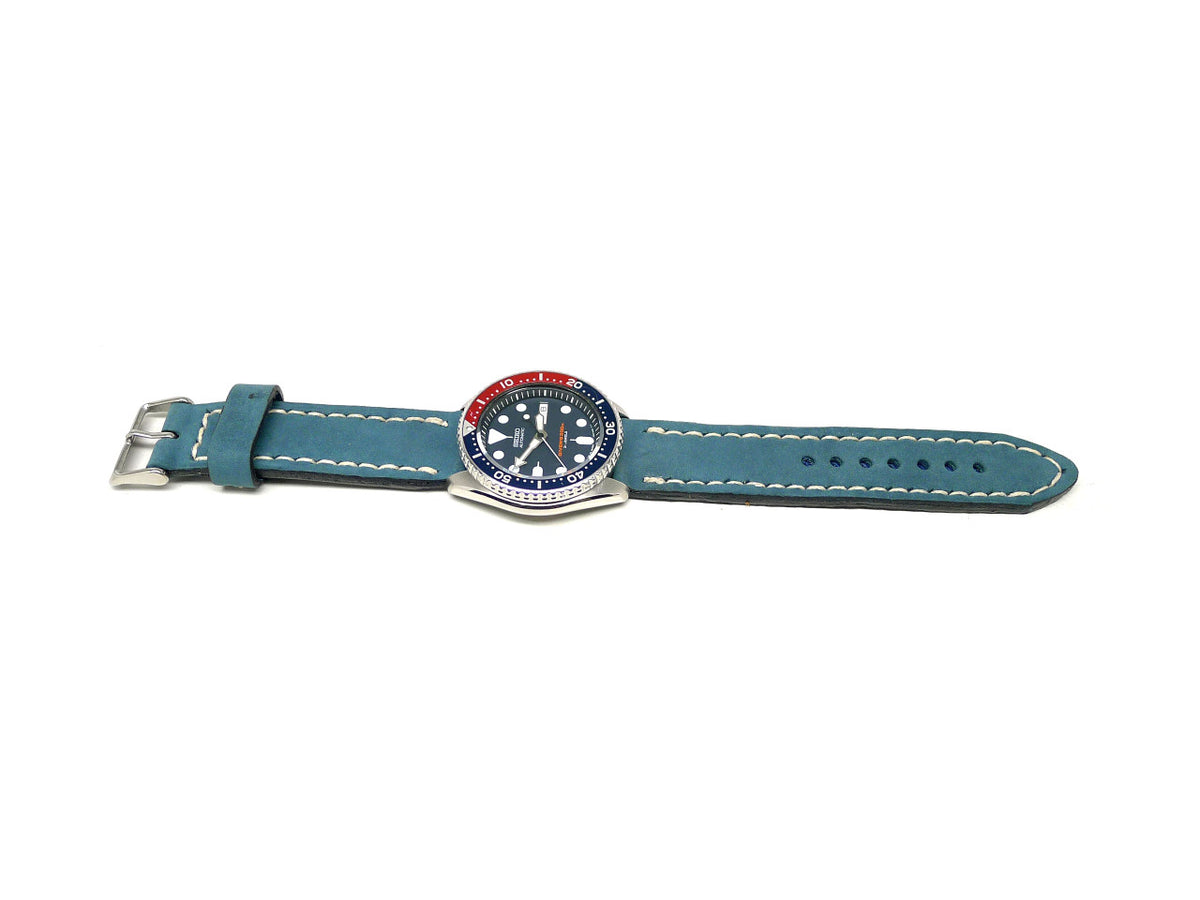 Full view of Goosher Suede Watch Strap 22mm by Da Luca Straps