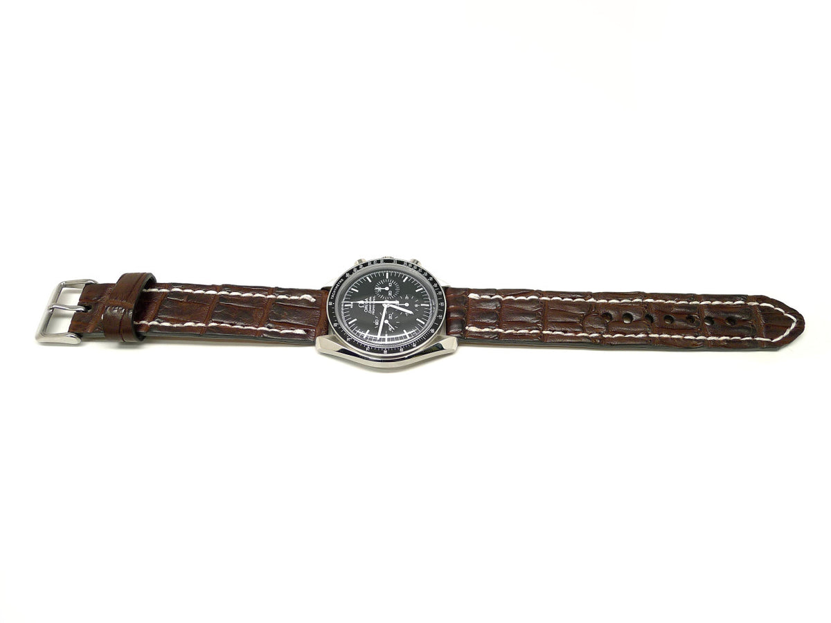 Full view of Lyees Alligator Watch Strap 20mm by Da Luca Straps