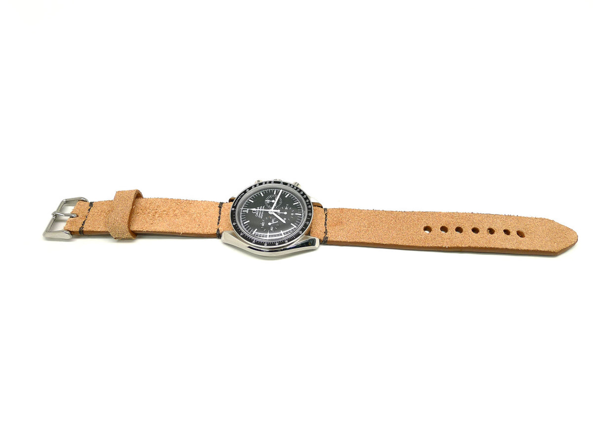 Full view of Mannrod Suede Watch Strap 20mm by Da Luca Straps