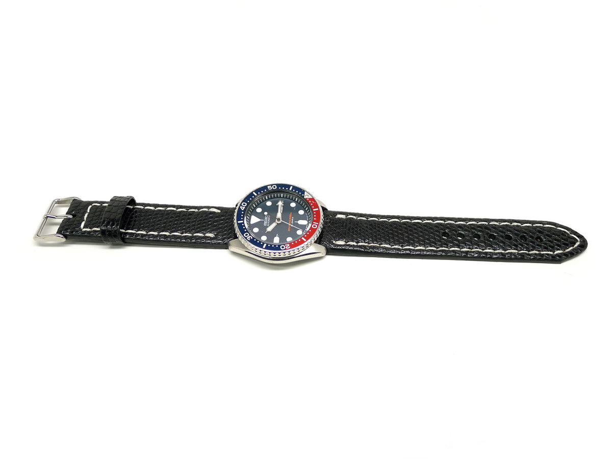 Full view of Mheem Lizard Watch Strap 22mm by Da Luca Straps