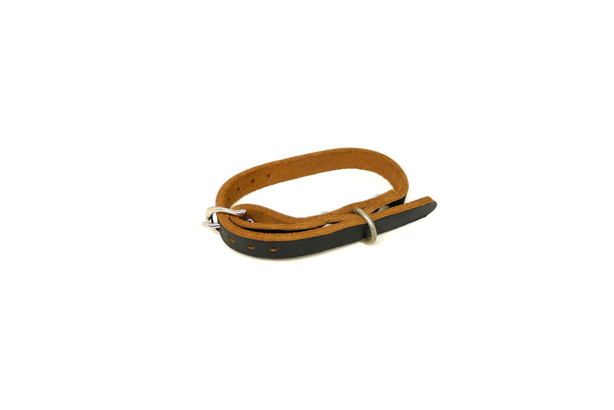 Handmade 1/2" Black Leather Dog Collar - X Small (SKU RXS) Clearance