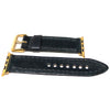 Shell Cordovan Apple Strap Black Gold Adapter By DaLuca Straps.