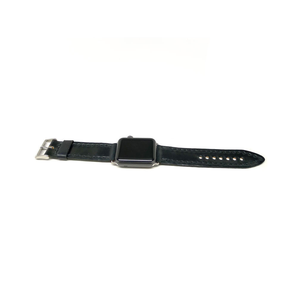 Leather Apple Watch Strap - Black Shell Cordovan