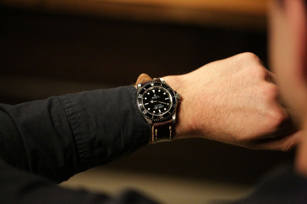 Shell Cordovan Rolex Sub Watch Band Custom Made In The USA By DaLuca Straps.