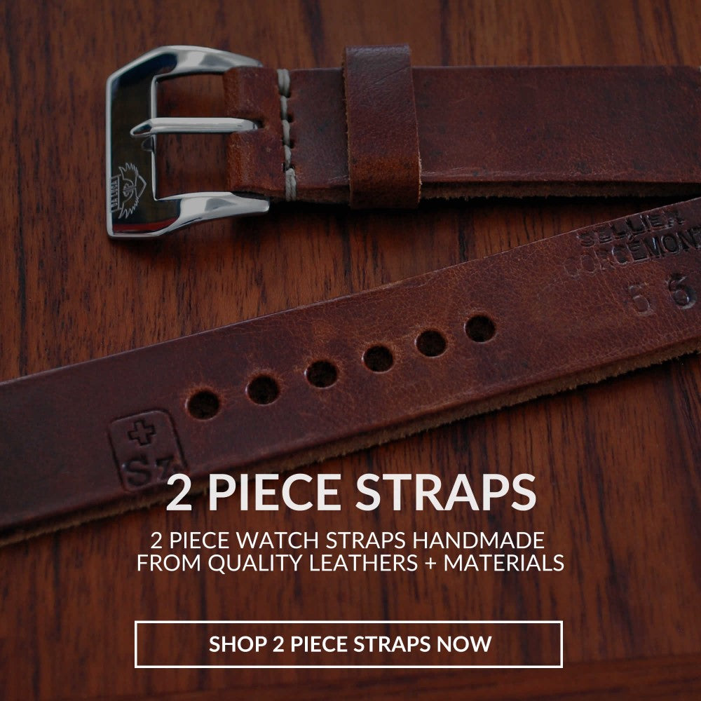 Two Piece Handmade Leather Watch Straps by DaLuca Straps