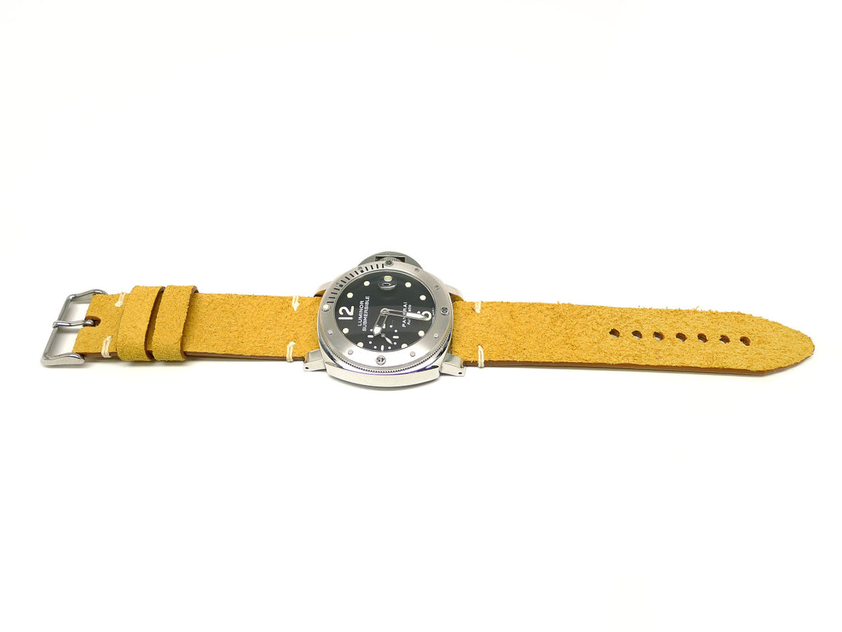 Full view of Valleuro Suede Watch Strap 24mm by Da Luca Straps