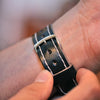 Watch Strap Horween Black CXL Rolex Sub Close Up By DaLuca Straps.