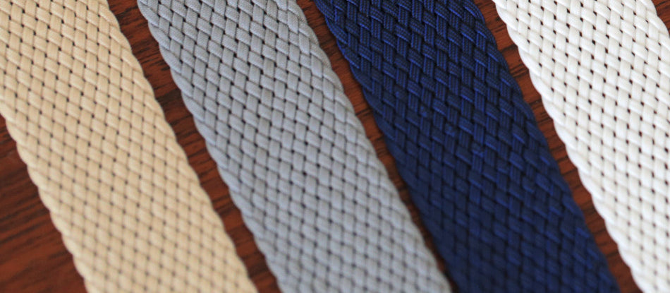 Sand, grey, navy and white braided Perlon watch straps