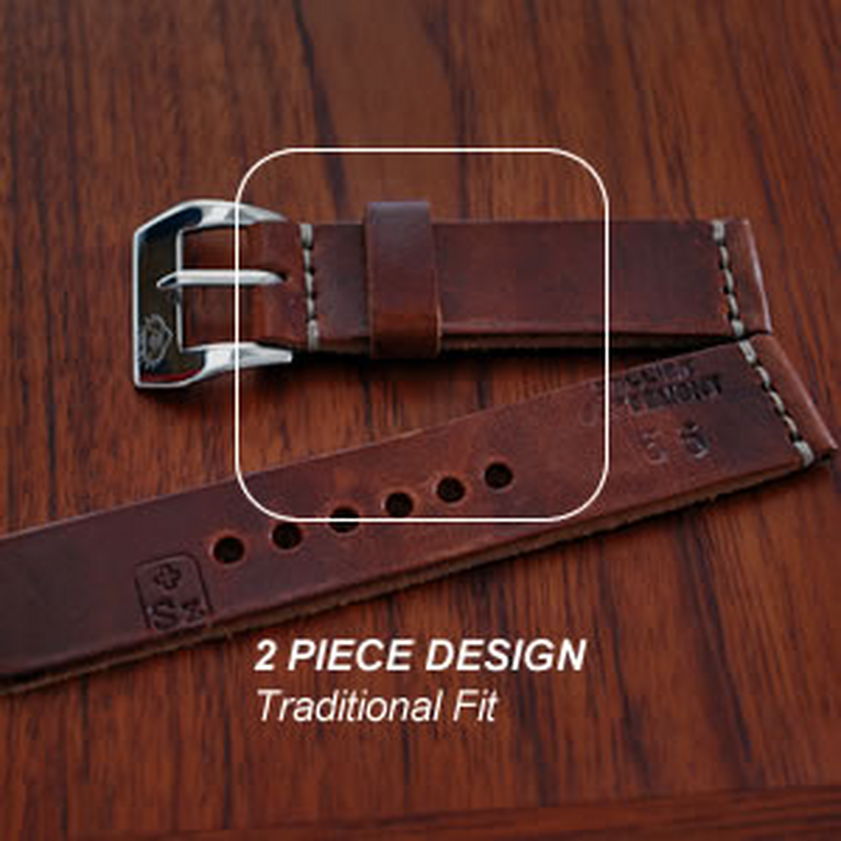 Handmade watch strap design and construction detail