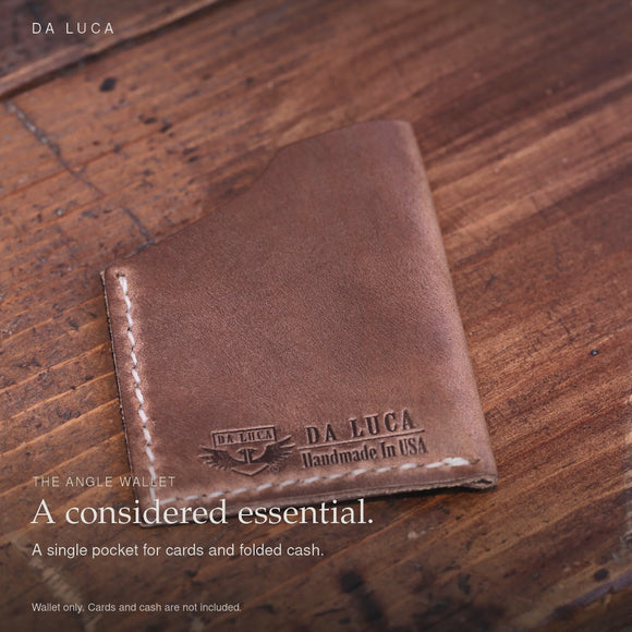 Horween Leather Angle Wallet — DA LUCA style film, handcrafted leather and everyday details.
