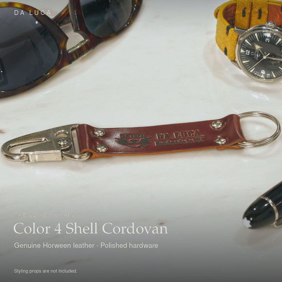 DA LUCA Leather V2 Key Chain - Color 4 Shell Cordovan (Polished). Official product film with readable details. #Color_Color 4 Shell Cordovan (Key-Pol)
