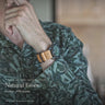 DA LUCA 1 Piece Leather Military Watch Strap - Natural Essex (PVD Buckle). Official product film with readable details. #Color_Natural Essex (Leather 1P PVD)