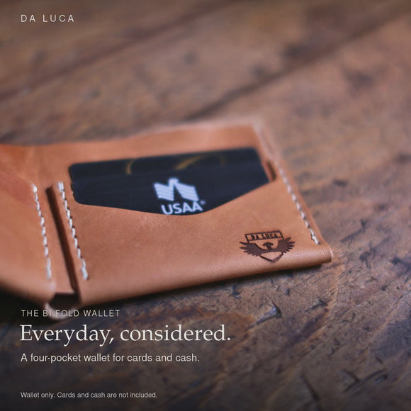 Horween Leather Bi Fold Wallet — DA LUCA style film, handcrafted leather and everyday details.