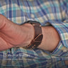 DA LUCA Horween leather Apple Watch strap. Product details and wrist styling.