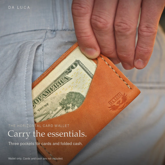 Horween Leather Horizontal Card Wallet — DA LUCA style film, handcrafted leather and everyday details.