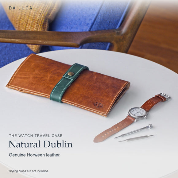 DA LUCA Leather Watch Travel Case - Natural Dublin. Official product film with high-contrast readable details.