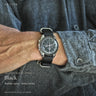 DA LUCA Ballistic Nylon Military Watch Strap - Black (Matte Buckle). Official product film with readable details. #Color_Black (Nylon Matte)
