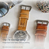 DA LUCA The "74" Vintage Leather Watch Strap. Official product film with high-contrast readable details.