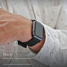 DA LUCA Nylon Apple Watch Strap - Black. Official product film with readable details. #Color_Black (Nylon 2P PVD)