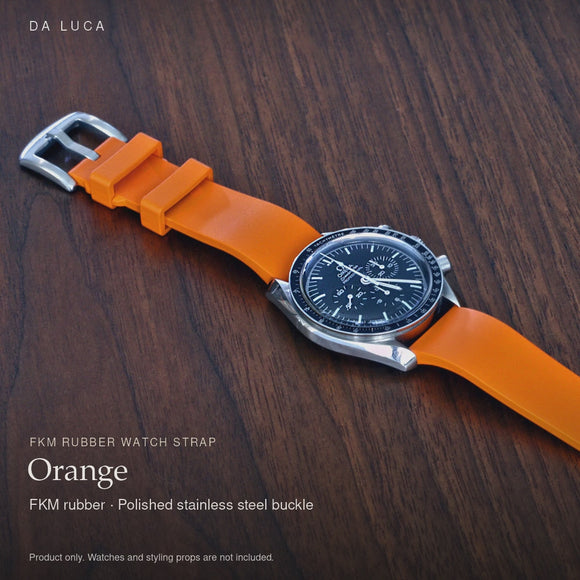 DA LUCA FKM Rubber Adventurer Watch Strap - Orange. Official product film with readable details. #Color_Orange (Fkm-Adv)