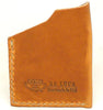 Back Of An Angle Wallet Made From Genuine Horween Natural Dublin Leather by DaLuca Straps.
