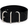 Black Ballistic Nylon Military Single Piece Strap Matte Main By DaLuca Straps.