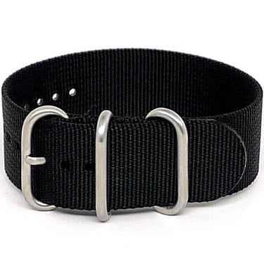 Black Ballistic Nylon Military Single Piece Strap Matte Main By DaLuca Straps.