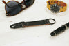 Keychain Made From Genuine Horween Black Chromexcel Leather and Black PVD Hardware by DaLuca Straps.