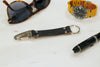 Keychain Made From Genuine Horween Black Chromexcel Leather and Black Polished Hardware by DaLuca Straps.