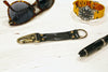Keychain Made From Genuine Horween Black Shell Cordovan Leather and Antique Brass Hardware by DaLuca Straps.