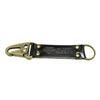 Handmade Keychain Made From Genuine Horween Black Shell Cordovan Leather and Antique Brass Hardware by DaLuca Straps.