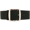 Braided Nylon Perlon Watch Strap Black Polished Buckle Main By DaLuca Straps.