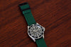 Braided Nylon Perlon Watch Strap Green PVD Buckle By DaLuca Straps.