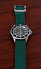 A Gorgeous Braided Nylon Perlon Watch Strap Green Polished Buckle Main By DaLuca Straps.