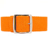 Braided Nylon Perlon Watch Strap Orange Polished Buckle Main By DaLuca Straps.