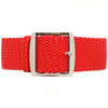 Braided Nylon Perlon Watch Strap Red Polished Buckle Main By DaLuca Straps.