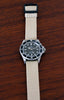 Braided Nylon Perlon Watch Strap Sand PVD Buckle Wood Long By DaLuca Straps.