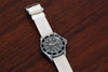 Braided Nylon Perlon Watch Strap White Polished Buckle Main By DaLuca Straps.