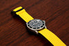 Braided Nylon Perlon Watch Strap Yellow PVD Buckle By DaLuca Straps.