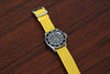 Stunning Braided Nylon Perlon Watch Strap Yellow Polished Buckle Main By DaLuca Straps.