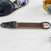 Close View Of Our Keychain Made From Genuine Horween Brown Chromexcel Leather and PVD Hardware by DaLuca Straps.