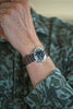 Brown Perlon Nylon Watch Strap With A Black PVD Buckle By DaLuca Straps.