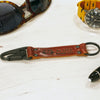 Close View Of Our Keychain Made From Genuine Horween Color 4 Shell Cordovan Leather and PVD Hardware by DaLuca Straps.