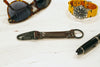 Keychain Made From Genuine Horween Color 8 Shell Cordovan Leather and Black PVD Hardware by DaLuca Straps.