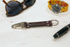 Keychain Made From Genuine Horween Color 8 Shell Cordovan Leather and Black Polished Hardware by DaLuca Straps.