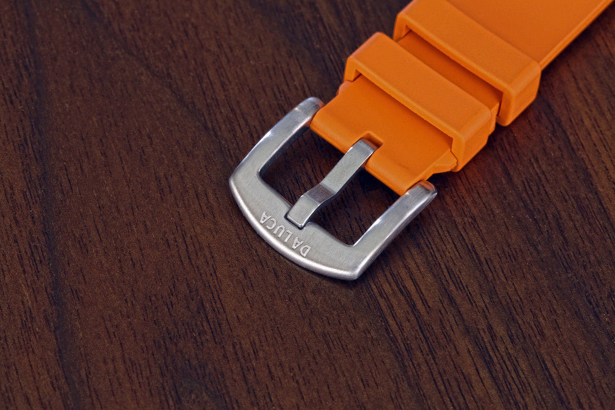 DaLuca Straps Adventurer Rubber FKM Watch Strap Orange Buckle