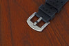 Buckle Of A Cousteau Rubber FKM Watch Strap In Black By DaLuca Straps.