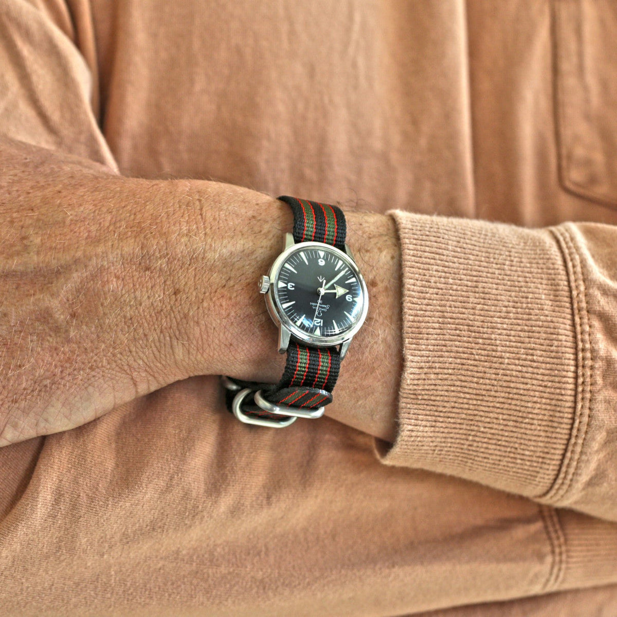 Goldfinger Ballistic Nylon Military Single Piece Watch Band Matte Main By DaLuca Straps.