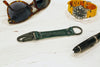 Keychain Made From Genuine Horween Green Shell Cordovan Leather and Black PVD Hardware by DaLuca Straps.